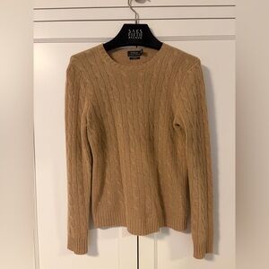 Polo Ralph Lauren Cashmere Camel Cable Knit Sweater